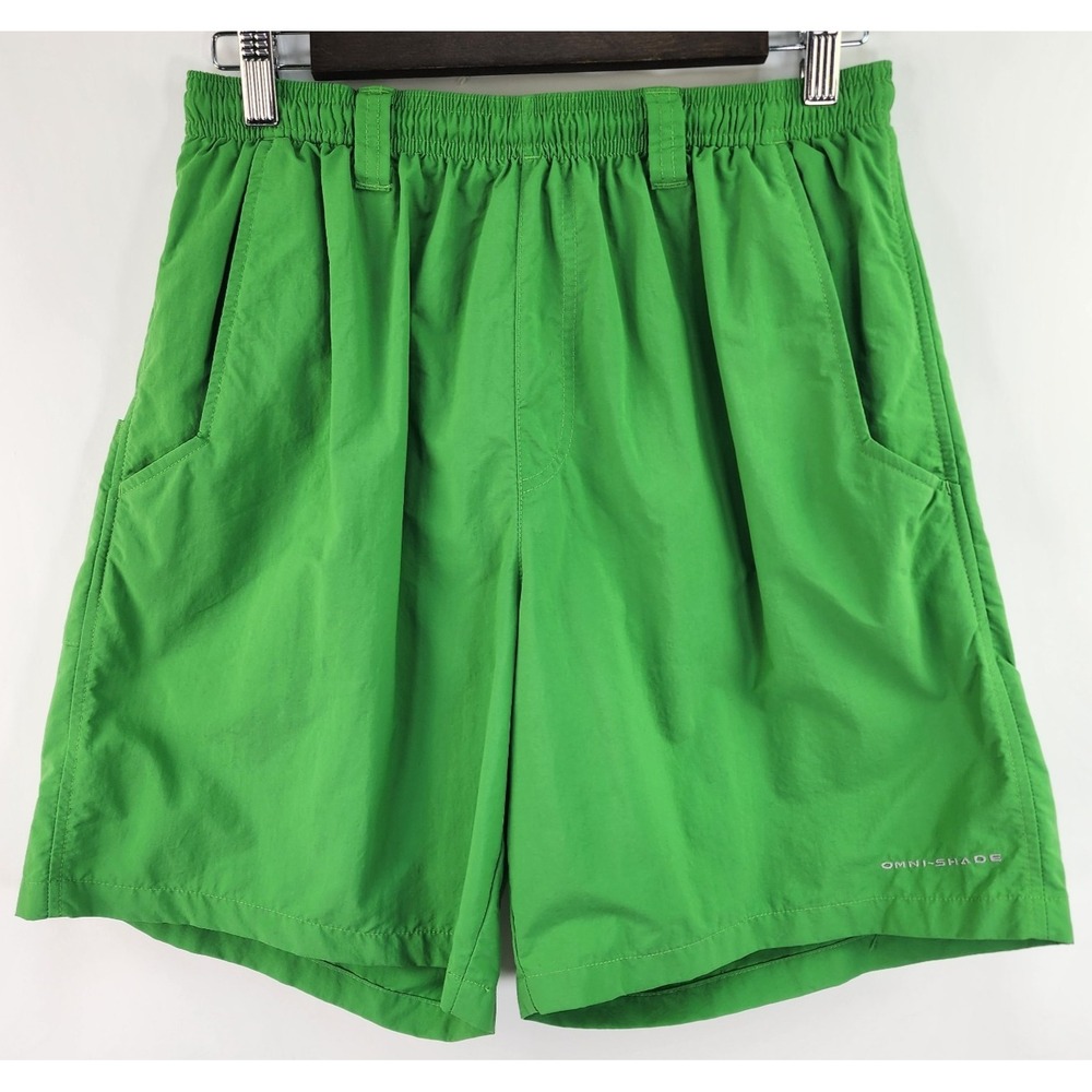 Columbia PFG Backcast Water Shorts Men's M Green Omni-Shade Fishing Swim